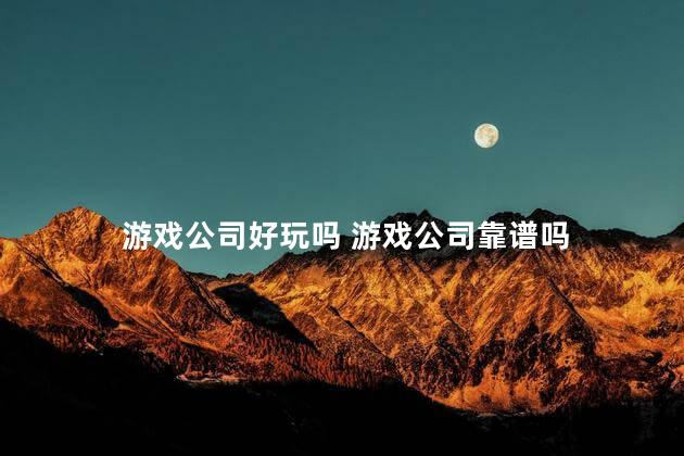 游戏公司好玩吗 游戏公司靠谱吗